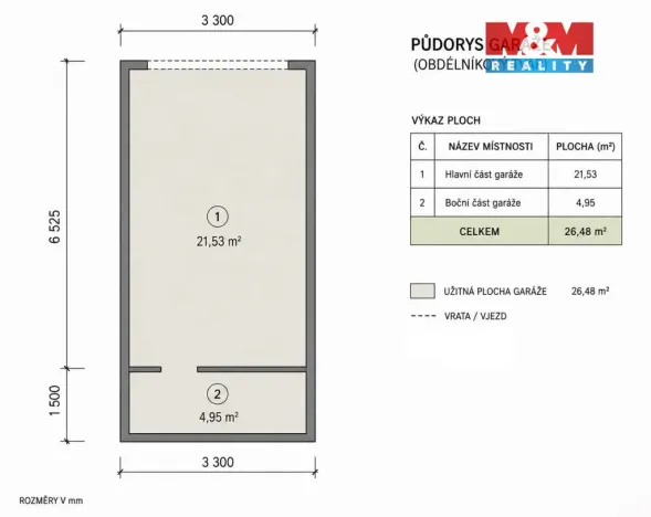 Prodej garáže, Šlapanice, Brněnská Pole, 26 m2