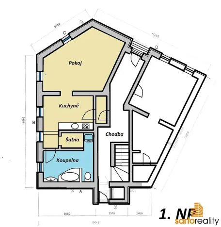 Pronájem bytu 2+kk, Ústí nad Labem, Kojetická, 59 m2