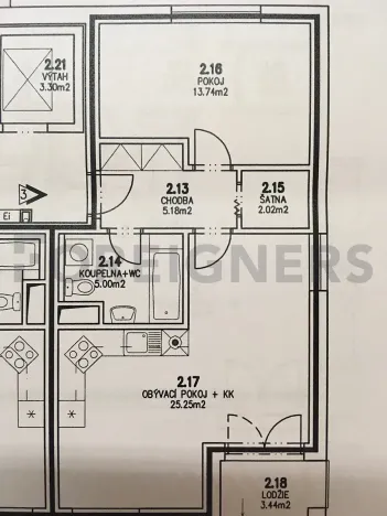 Pronájem bytu 2+kk, Pardubice, Josefa Bublíka, 53 m2