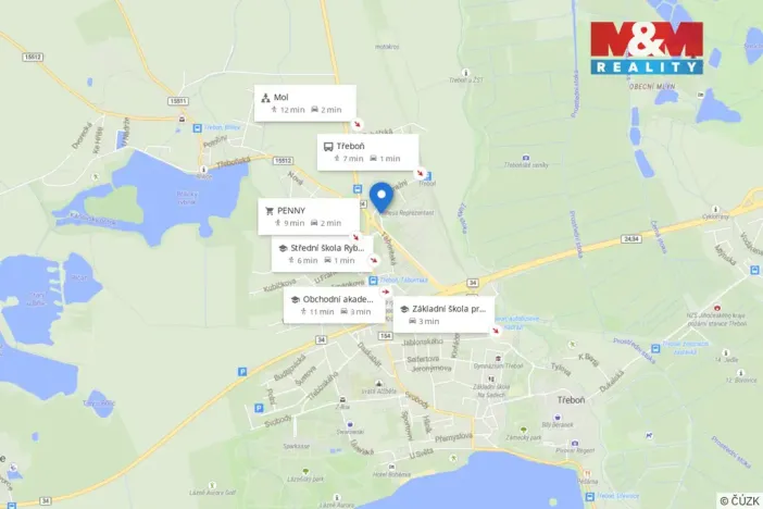 Prodej bytu 3+1, Třeboň - Třeboň II, Nádražní, 63 m2