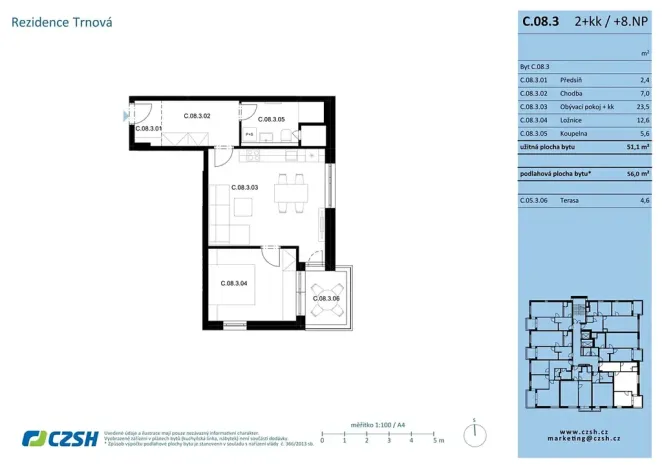 Prodej bytu 2+kk, Pardubice, Jozefa Gabčíka, 56 m2