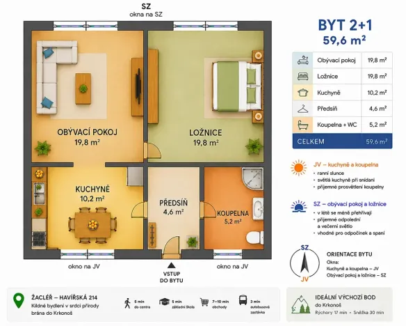 Prodej bytu 2+1, Žacléř, Havířská I, 60 m2
