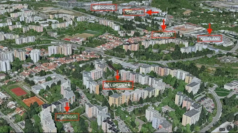 Pronájem pokoje, Brno, Běloruská, 10 m2