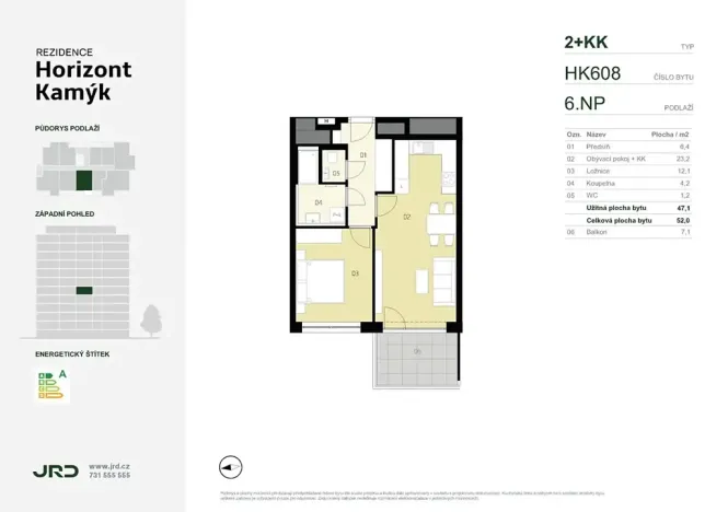 Prodej bytu 2+kk, Praha - Kamýk, Smotlachova, 47 m2