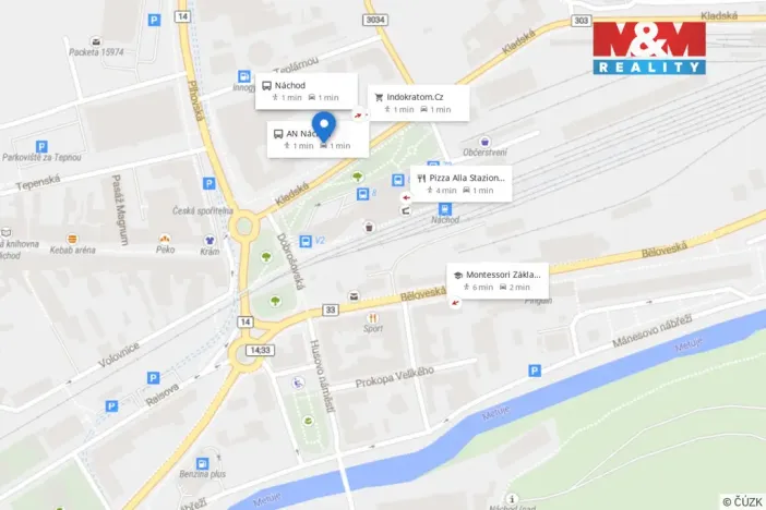 Pronájem bytu 1+1, Náchod, Kladská, 37 m2