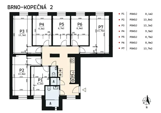 Prodej atypického bytu, Brno, Kopečná, 123 m2