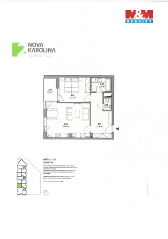 Pronájem bytu 2+kk, Ostrava - Moravská Ostrava, náměstí Biskupa Bruna, 58 m2