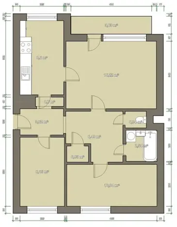 Pronájem bytu 3+1, Brno, Mikuláškovo náměstí, 69 m2