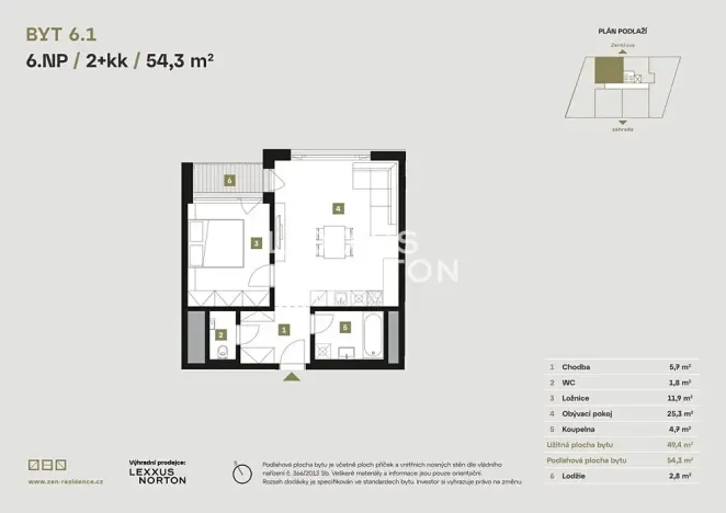 Prodej bytu 2+kk, Praha - Libeň, Zenklova, 54 m2