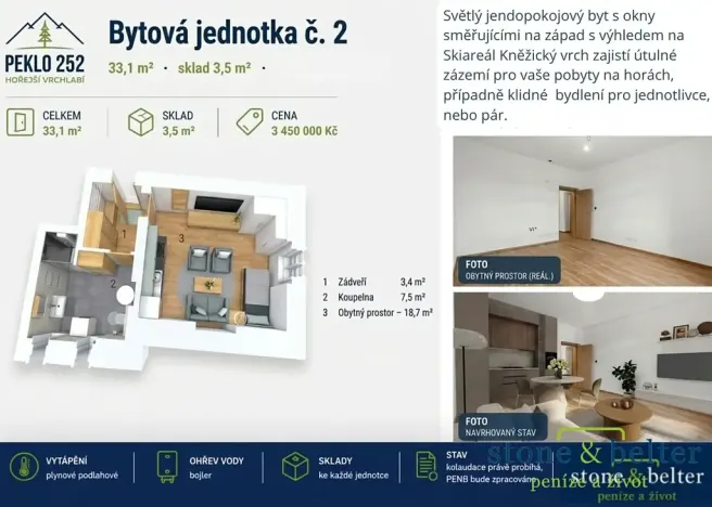 Prodej bytu 2+kk, Vrchlabí, Peklo, 55 m2