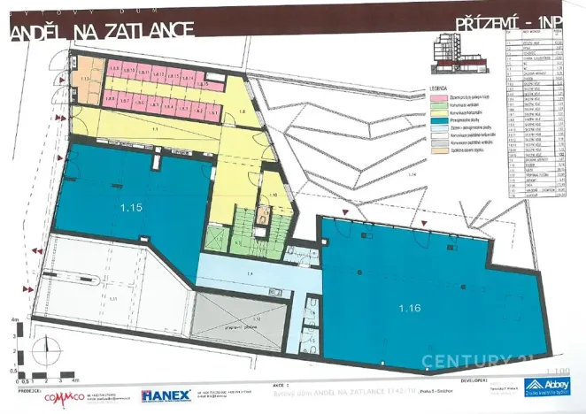 Pronájem kanceláře, Praha - Smíchov, Na Zatlance, 232 m2