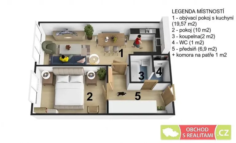 Prodej bytu 2+kk, Praha - Lhotka, Novodvorská, 41 m2