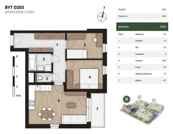 Prodej bytu 3+kk, Praha, 63 m2
