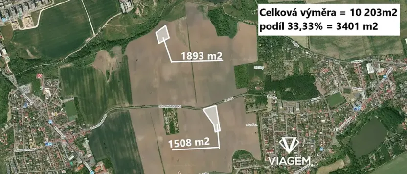 Prodej podílu pole, Praha - Dolní Měcholupy, 3401 m2