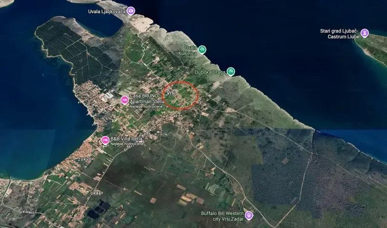 Prodej pozemku pro bydlení, Vrsi, Chorvatsko, 500 m2