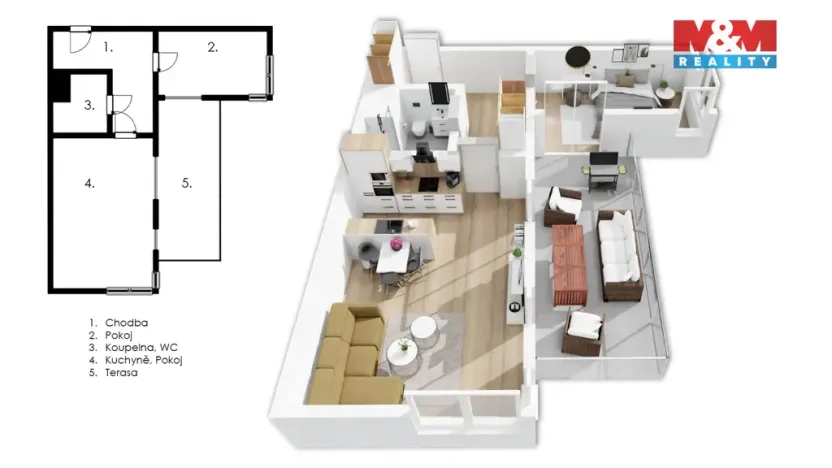 Prodej bytu 2+kk, Praha, Sicherova, 64 m2