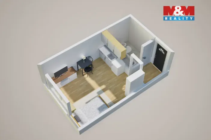Prodej bytu 1+kk, Teplice - Řetenice, Bratislavská, 21 m2