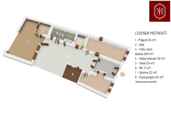 Pronájem zemědělského objektu, Kunžak, Hradecká, 375 m2