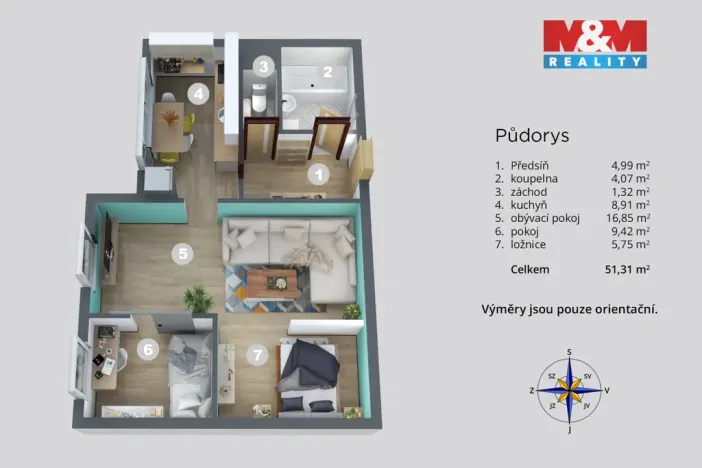 Prodej bytu 2+1, Chlumec, Stradovská, 51 m2