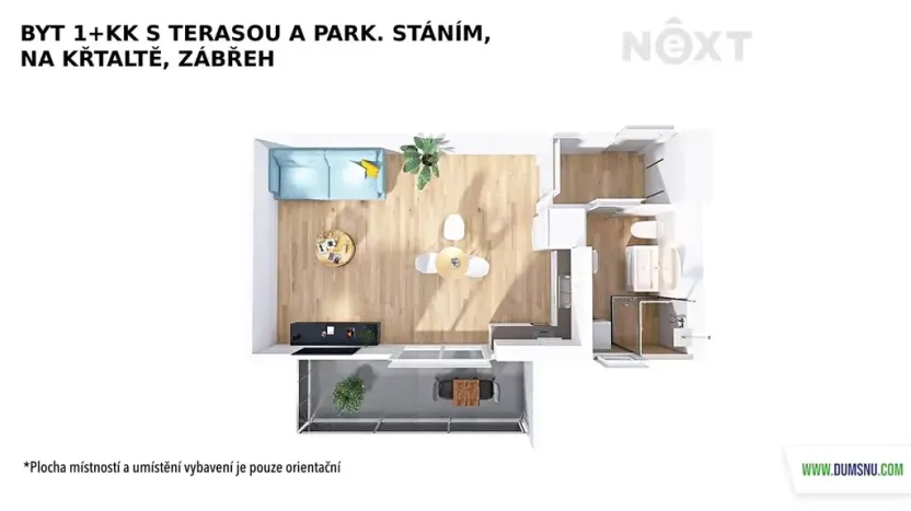 Pronájem bytu 1+kk, Zábřeh, Na Křtaltě, 30 m2
