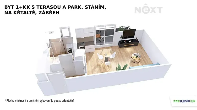 Pronájem bytu 1+kk, Zábřeh, Na Křtaltě, 30 m2
