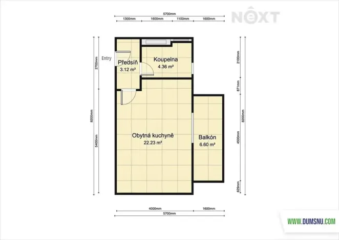 Pronájem bytu 1+kk, Zábřeh, Na Křtaltě, 30 m2