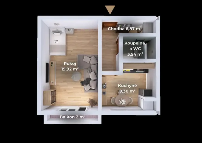 Prodej bytu 1+1, Brno - Bystrc, Foltýnova, 39 m2