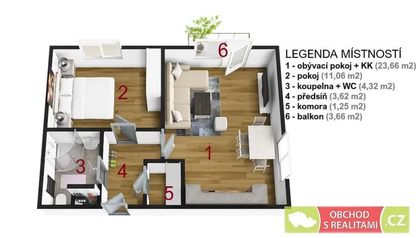 Pronájem bytu 2+kk, Kostelec nad Černými lesy, 46 m2