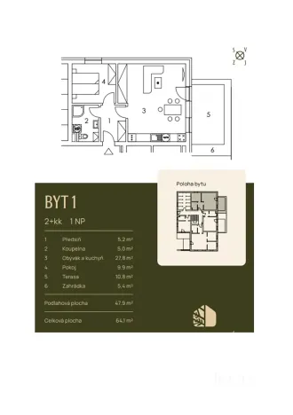 Prodej bytu 3+kk, Lenora, 47 m2