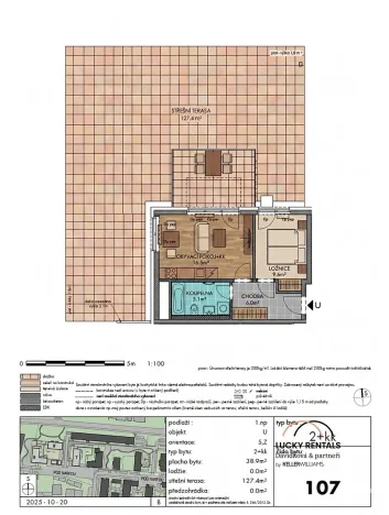 Pronájem bytu 2+kk, Praha - Vysočany, Pod Harfou, 38 m2