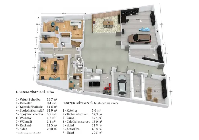 Prodej kanceláře, Cetkovice, Velká Strana, 464 m2