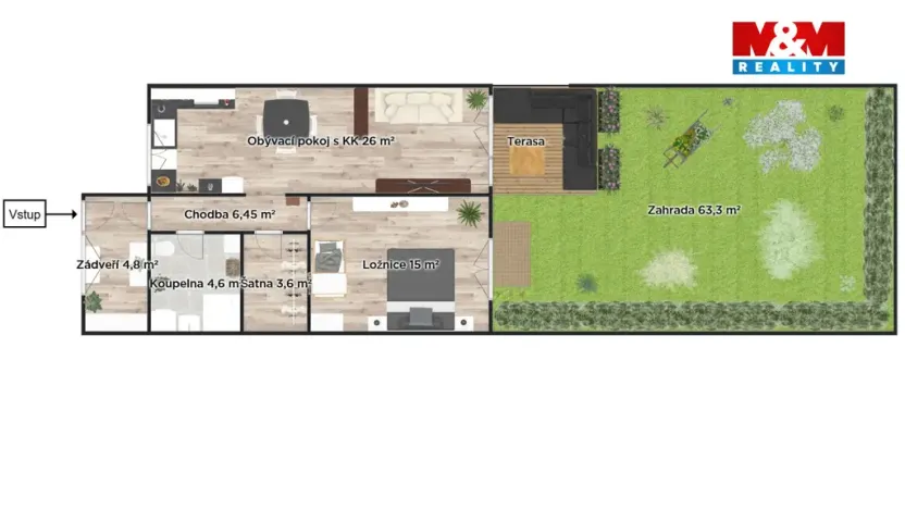 Prodej bytu 2+kk, Nehvizdy, Pražská, 60 m2