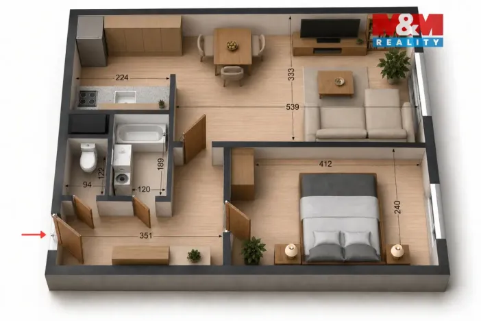 Prodej bytu 2+kk, Kolín, Želivského, 42 m2