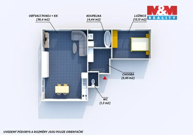 Pronájem bytu 2+kk, Nepomuk, Na Daníčkách, 61 m2