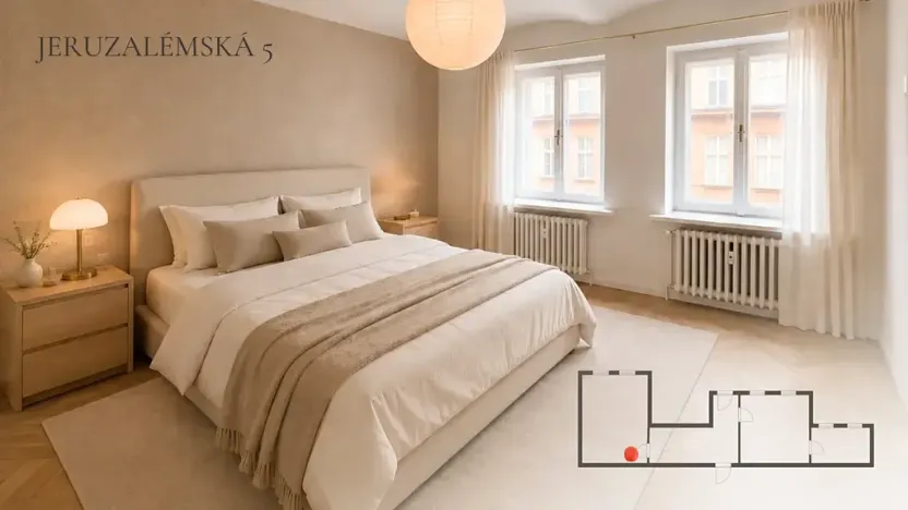 Prodej bytu 2+kk, Praha - Nové Město, Jeruzalémská, 43 m2