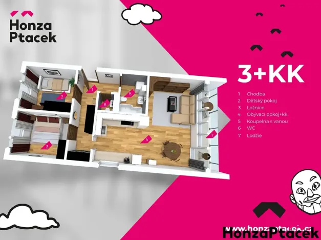 Prodej bytu 3+kk, Praha - Hostivař, Zápasnická, 69 m2