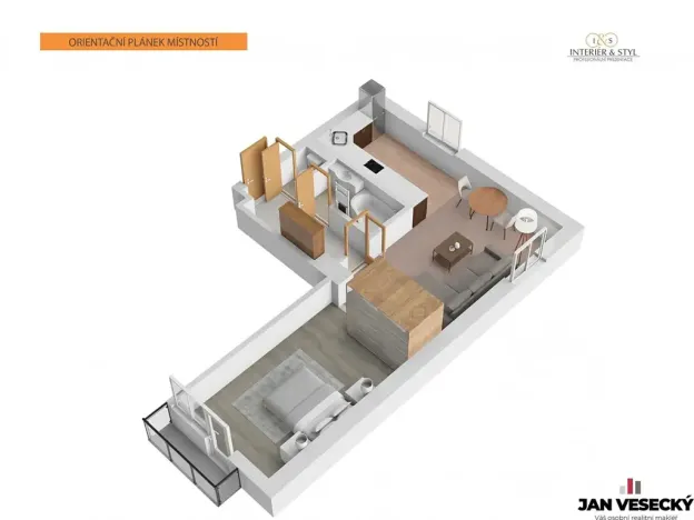 Pronájem bytu 2+kk, Praha - Kbely, Luštěnická, 49 m2