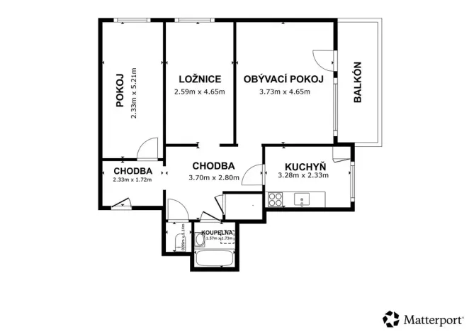 Prodej bytu 3+1, Ústí nad Labem - Krásné Březno, Neštěmická, 74 m2