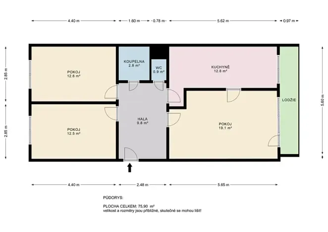 Pronájem bytu 3+1, Týnec nad Sázavou, Jílovská, 80 m2