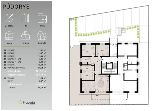 Prodej bytu 4+kk, Brno, Ječná, 102 m2