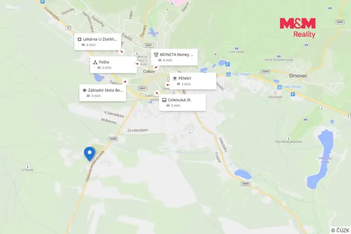 Pronájem bytu 1+1, Cvikov - Cvikov I, Československé armády, 43 m2