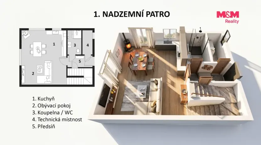 Prodej rodinného domu, Králův Dvůr, Fibichova, 97 m2