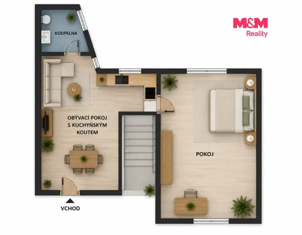 Pronájem bytu 2+kk, Opočno, Baštecká, 50 m2