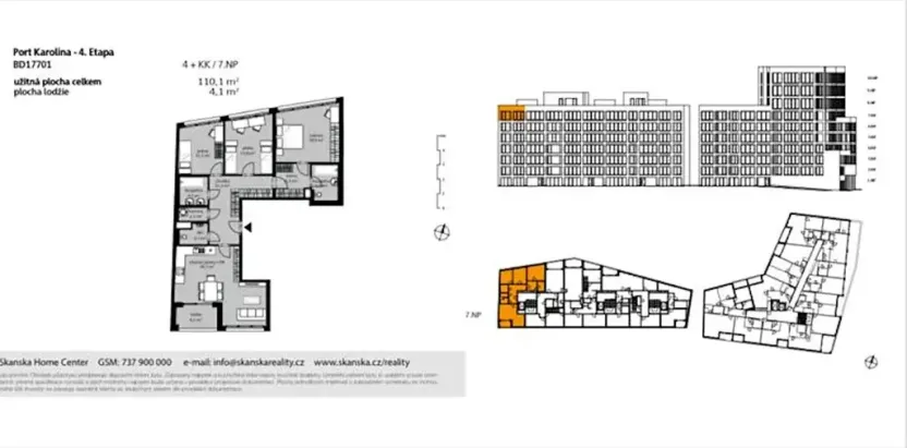 Pronájem bytu 4+kk, Praha - Karlín, Breitfeldova, 110 m2