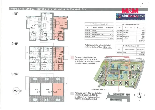 Prodej bytu 3+kk, Smiřice - Rodov, 102 m2