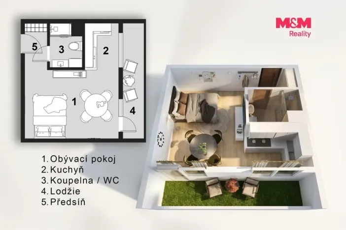 Prodej bytu 1+1, Slaný, Všehlušická, 26 m2