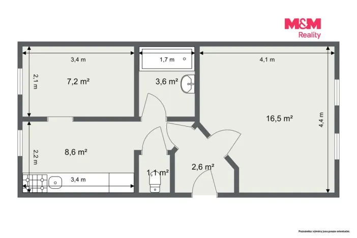 Pronájem bytu 2+1, Dalovice, Průběžná, 42 m2