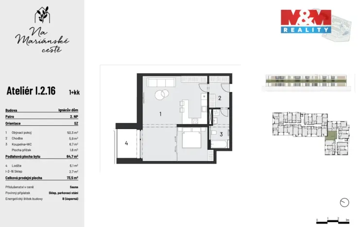 Prodej bytu 2+kk, Brandýs nad Labem-Stará Boleslav, Dřevčická, 65 m2