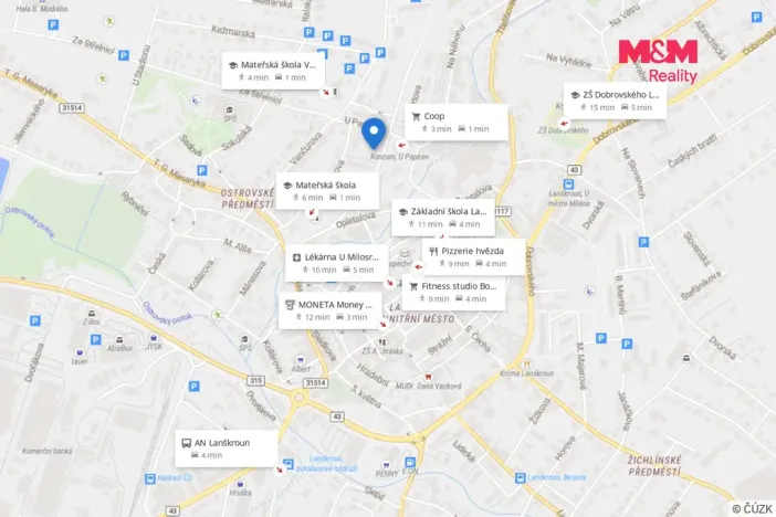 Prodej bytu 2+1, Lanškroun - Ostrovské Předměstí, U Papíren, 52 m2