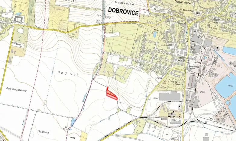 Prodej pole, Dobrovice, 3441 m2